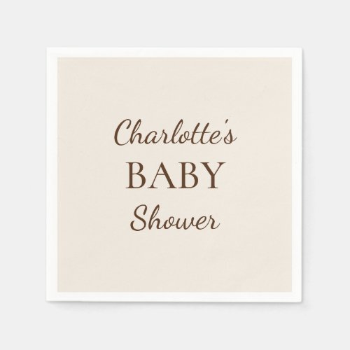 Boho Minimalist Baby Shower Napkins