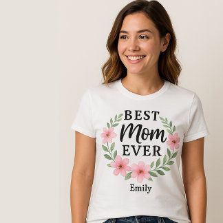 Boho minimalist Best Mom Ever  T-Shirt