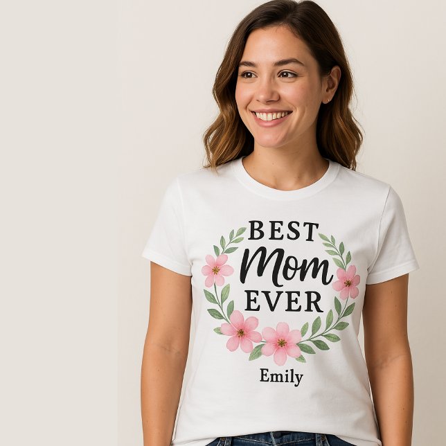 Boho minimalist Best Mom Ever  T-Shirt (Creator Uploaded)