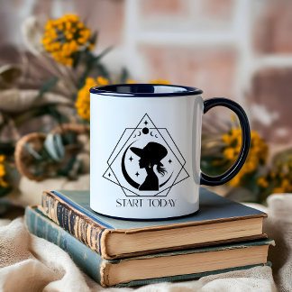 Boho Minimalist Black and White Lady Boss Mug