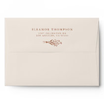 Boho Minimalist Botanicals Ivory Wedding Envelope