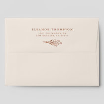 Boho Minimalist Botanicals Ivory Wedding Envelope