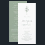 Boho Minimalist Botanicals Sage Green Wedding Program<br><div class="desc">Share the wedding details with your family and friends with this customizable wedding programs. It features a minimalist floral bouquet line art. Personalize by adding your details. These sage green and white floral wedding programs are perfect for any wedding theme or season.</div>