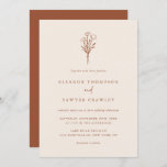 Boho Minimalist Botanicals Terracotta Wedding Invitation<br><div class="desc">Invite family and friends with this terracotta theme wedding invitation. It features a minimalist floral bouquet line art. Personalize this boho wedding invitation by adding names,  date,  time,  venue and other event details. This terracotta floral wedding invitation is perfect for boho weddings and fall weddings.</div>