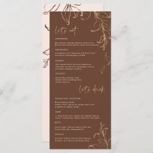 Boho Minimalist Botanicals Terracotta Wedding Menu