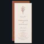 Boho Minimalist Botanicals Terracotta Wedding Program<br><div class="desc">Share the wedding details with your family and friends with this customizable wedding programs. It features a minimalist floral bouquet line art. Personalize by adding your details. These terracotta floral wedding programs are perfect for any wedding theme or season.</div>