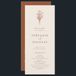 Boho Minimalist Botanicals Terracotta Wedding Program<br><div class="desc">Share the wedding details with your family and friends with this customizable wedding programs. It features a minimalist floral bouquet line art. Personalize by adding your details. These terracotta floral wedding programs are perfect for any wedding theme or season.</div>