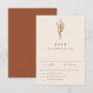 Boho Minimalist Botanicals Terracotta Wedding RSVP Card