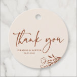 Boho Minimalist Bouquet Terracotta Thank You Favor Tags<br><div class="desc">Send thanks with these customizable thank you favor tags. It features minimalist floral bouquet,  handwritten script and simple typography. Personalize these terracotta thank you cards by adding names and messages. These boho thank you cards are perfect for weddings,  baby showers,  bridal showers,  birthdays,  and so much more.</div>