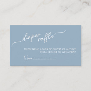 Boho Minimalist Boy Blue Diaper Raffle Baby Shower Enclosure Card
