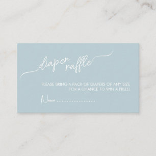Boho Minimalist Boy Blue Diaper Raffle Baby Shower Enclosure Card