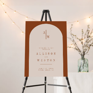 Boho Minimalist Burnt Orange Wedding Welcome Sign