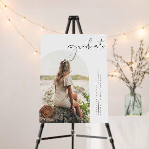 Boho Minimalist Calligraphy Arch Photo Graduation Foam Board