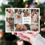 Boho Minimalist Christmas 7 Photo Collage Holiday Card<br><div class="desc">Showcase 7 of your favorite photos from the year with this elegant multi photo collage Christmas holiday card! This editable design features seven photos: three square images, three vertical rectangular photographs, and one horizontal rectangular picture. Nestled among the photos there is the holiday greeting of your choice and your family...</div>