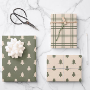 Boho Minimalist Christmas Winter Neutral Modern Wrapping Paper Sheets