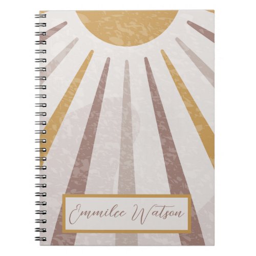 Boho Minimalist Custom Script Name Notebook