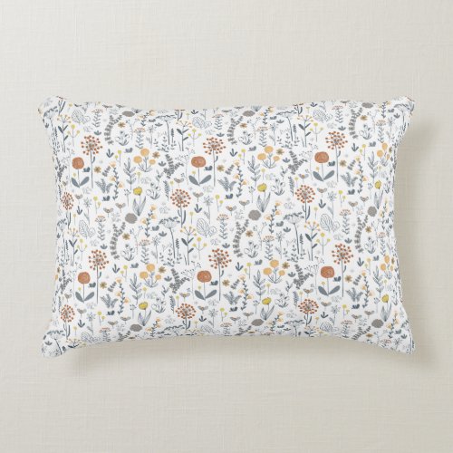 Boho Minimalist Floral Design Accent Pillow