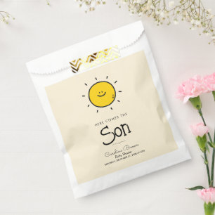 Boho Minimalist here comes the son Baby Shower  Favor Bag