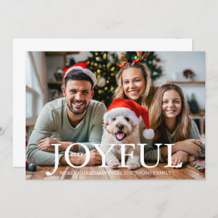 Boho Minimalist Joyful Family Portrait Photo Holiday Card