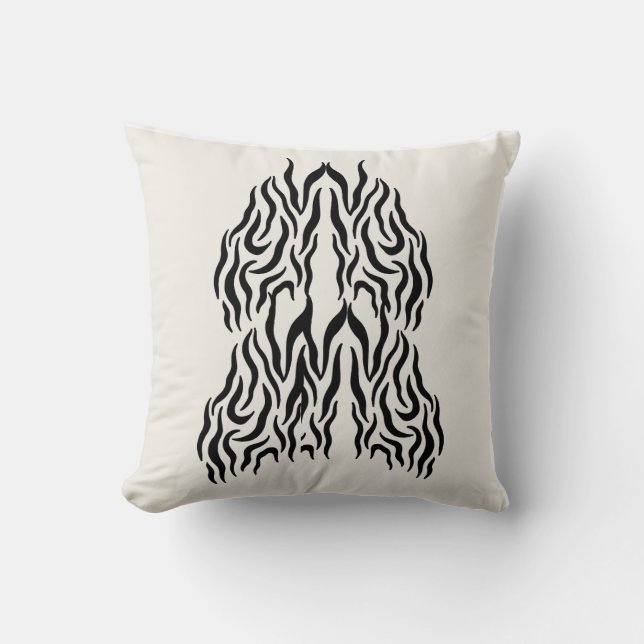 Boho Minimalist Line Art Pillow – 16x16 Modern Dec (Front)