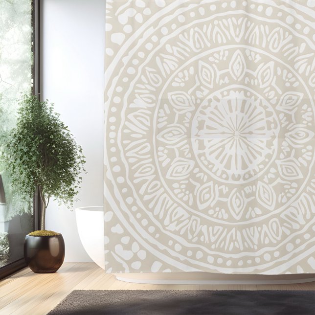 Boho Minimalist Mandala Shower Curtain (Creator Uploaded)