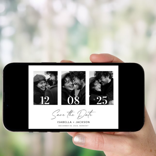 Boho Minimalist Photo Save the Date Invitation (Front Digital)