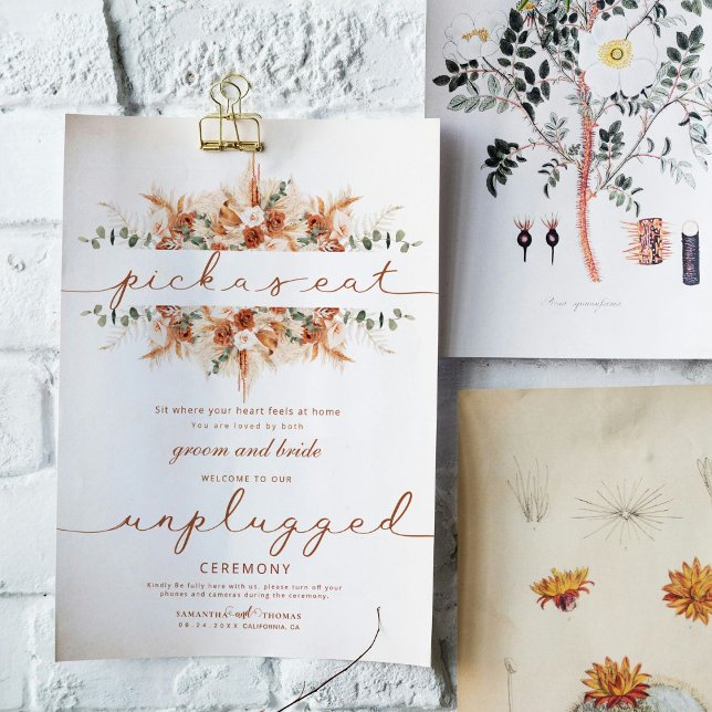 Boho Minimalist Pick-a-Seat Wedding Poster (Creator Uploaded)