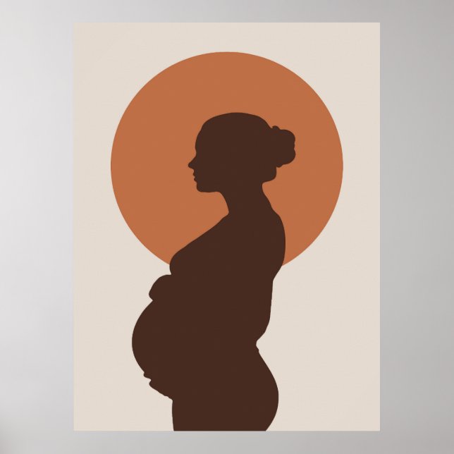 Boho Minimalist Pregnancy Journey Poster Decor (Front)
