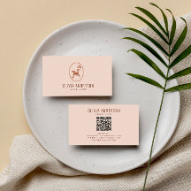 Boho Minimalist QR Code Terracotta Unique Logo