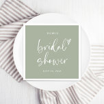 Boho Minimalist Sage Green Bridal Shower Napkins<br><div class="desc">Boho Minimalist Sage Green Bridal Shower Napkins</div>