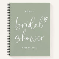 Boho Minimalist Sage Green Script Bridal Shower 