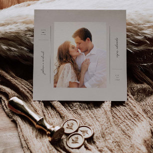Boho Minimalist Save The Date Announcement Card