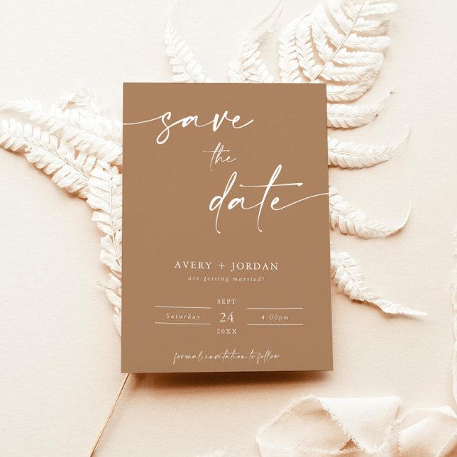 Boho Minimalist Save the Dates | Neutral Modern  I Invitation (Creator Uploaded)