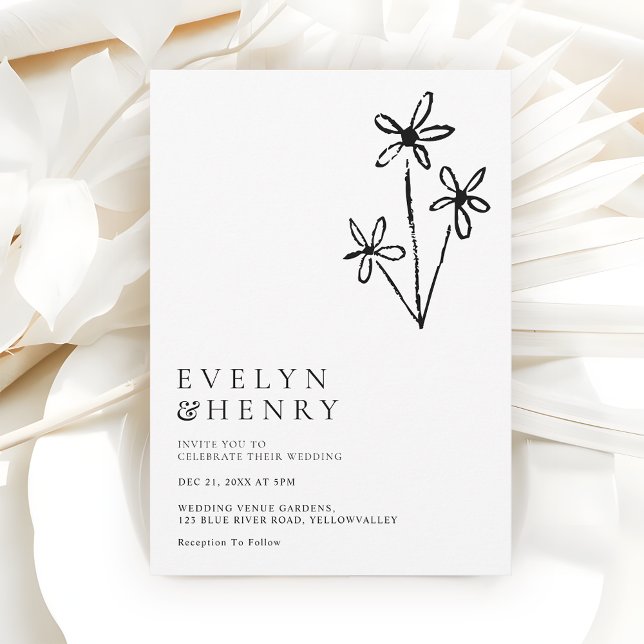 Boho Minimalist Simple Chic Wedding Invitation (Creator Uploaded)