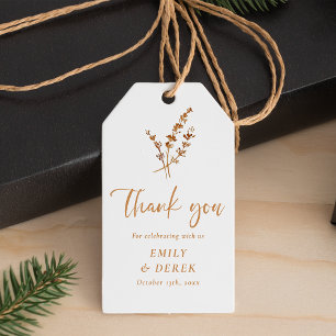 Boho Minimalist Thank You Wedding Gift Tags