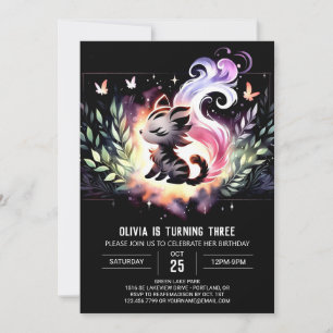 Boho Minimalist Tiger Birthday Invitation