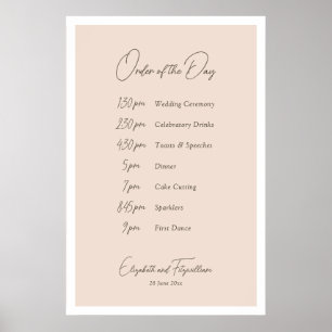 Boho Minimalist Vases Order of Events Poster