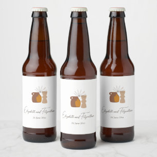 Boho Minimalist Vases Wedding  Beer Bottle Label