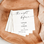 Boho Minimalist Wedding Cocktail Paper Napkin<br><div class="desc">These lovely Paper Napkins feature a clean black and white minimalist design and is a perfect way to accent your event's cocktail,  food or dessert table at your wedding rehearsal dinner! Easily customize most text colors and wording to perfectly match your event theme.</div>