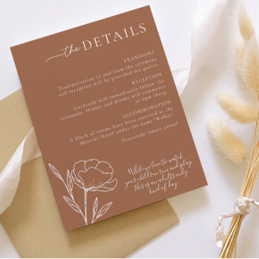 Boho Minimalist Wedding Details Enclosure Card