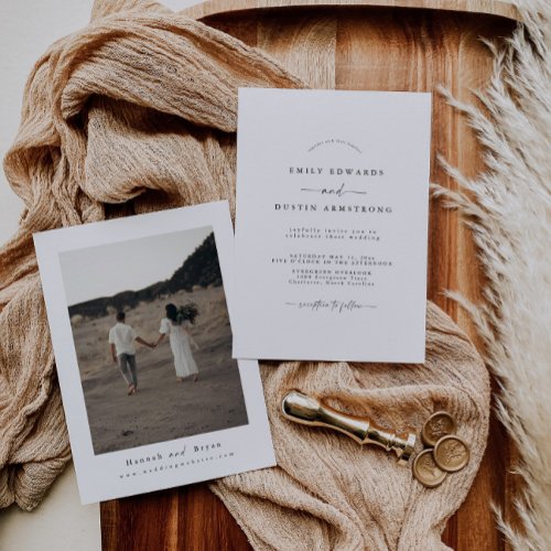 Boho Minimalist Wedding Invitation