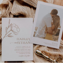 Boho Minimalist Wedding Invitation BotanicalFloral