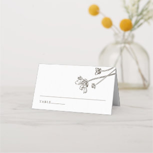 Boho Minimalist Wildflower Wedding Place Card