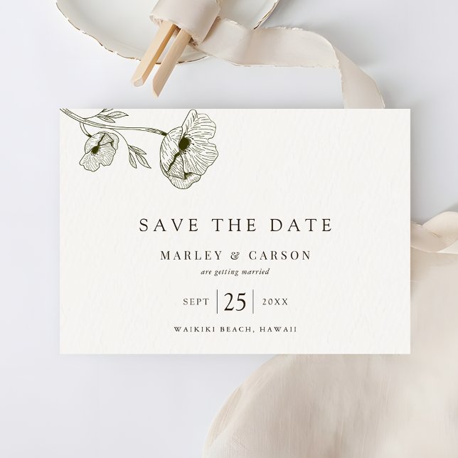 Boho Minimalist Wildflower Wedding Save The Date (Creator Uploaded)