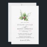 Boho Minimalist Winter Greenery Christmas Wedding Invitation<br><div class="desc">Celebrate your love with this boho minimalist winter greenery wedding invitation. The simple yet elegant design features delicate foliage with a seasonal touch,  making it perfect for Christmas,  rustic,  or woodland weddings. A stylish choice for couples who want a modern and nature-inspired look.</div>