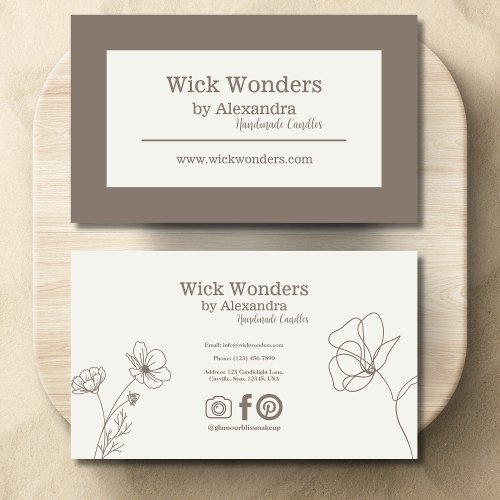 Boho Minimalistic Candle Making Business Card