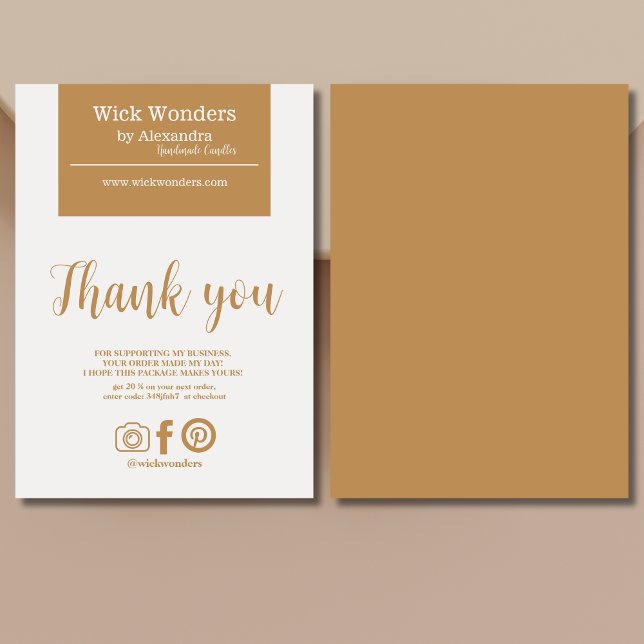 Boho Minimalistic Candle Making Thank You Card (Creator Uploaded)