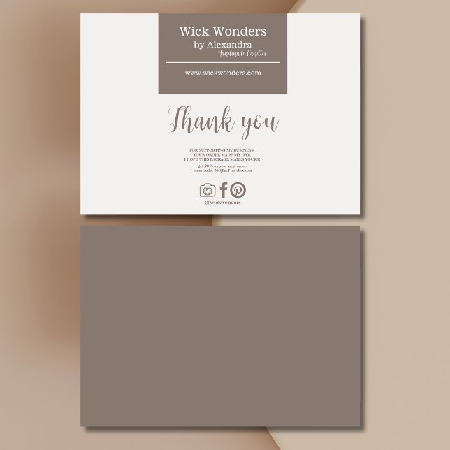 Boho Minimalistic Candle Making Thank You Card (Creator Uploaded)