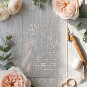 Boho Minimalistic Transparent Wedding Invitation