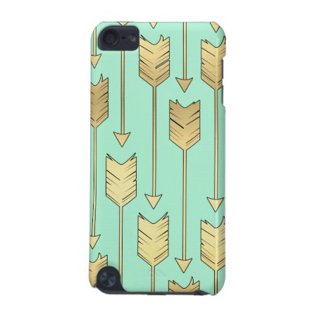 Boho Mint And Faux Gold Arrows Pattern Ipod Touch 5g Case